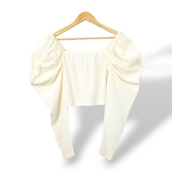 C/meo Collective Back To Back Puff Sleeve Top in Ivory Size Large - Picture 3 of 10
